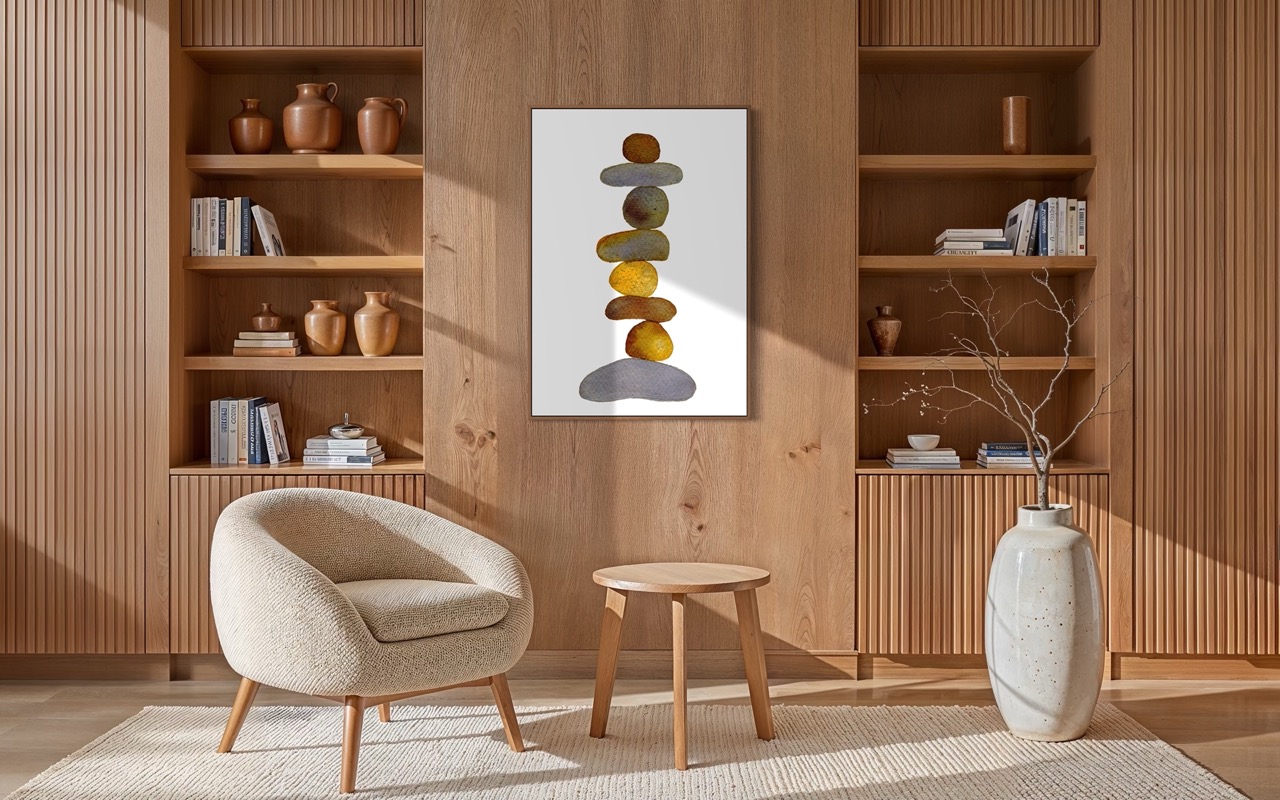 Kunstplakat-i-varme-efteraarsfarver-fra-Mette-Handberg-Studio