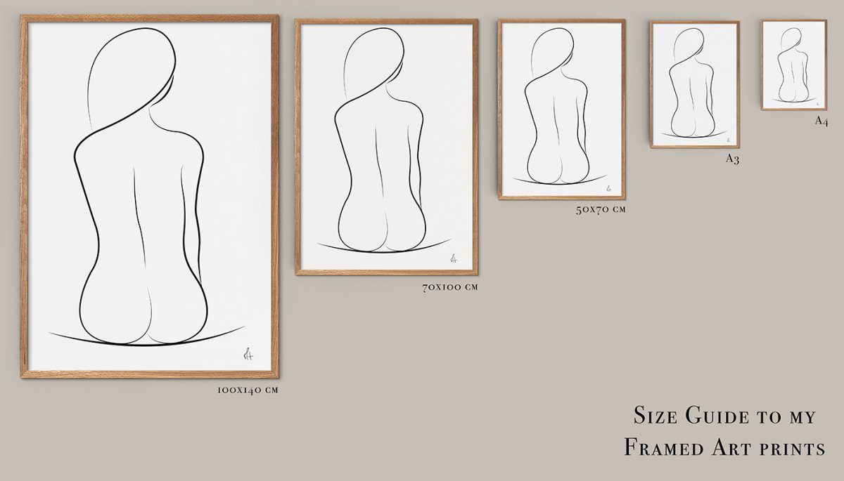 Size guide Framed art prints