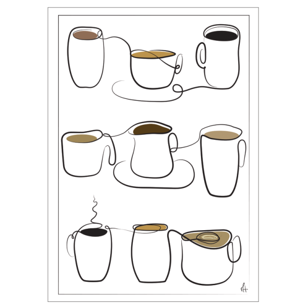 Coffee Cups kunstplakat