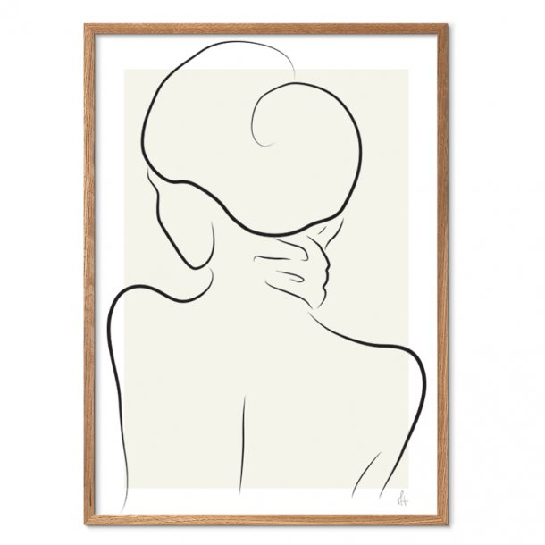 Embracing Silhouette art print 70x100 Oak frame