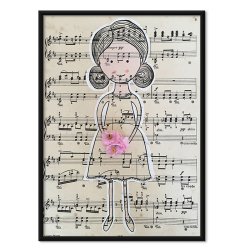 Note Girl 1 Art Print