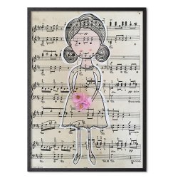 Note Girl 1 Art Print