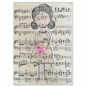 Note Girl 1 Art Print