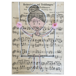 Note Girl 2 Art Print