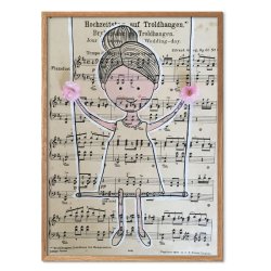 Note Girl 2 Art Print