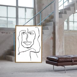 One Line Female Art Print