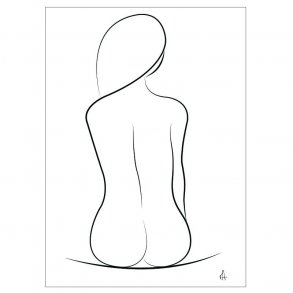 One Line Silhouette Art Print