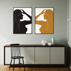 Silhouette Mono Ocher art print