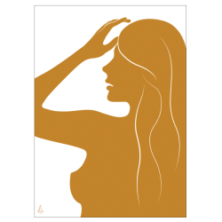 Silhouette Mono Ocher art print