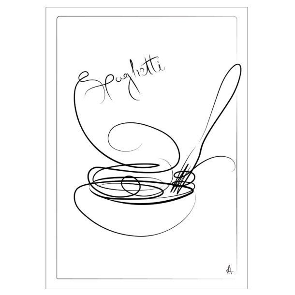 Spaghetti kunstplakat