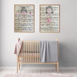 Note Girl 1 Art Print