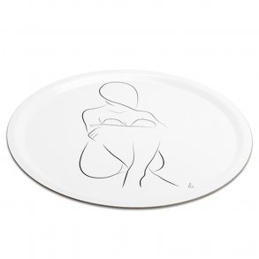 Tray Sitting Silhouette Round