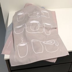 Viskestykke Coffee Cups Greige 